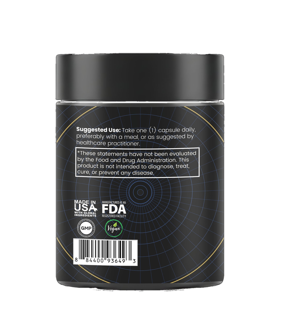 Suggested use and certifications label